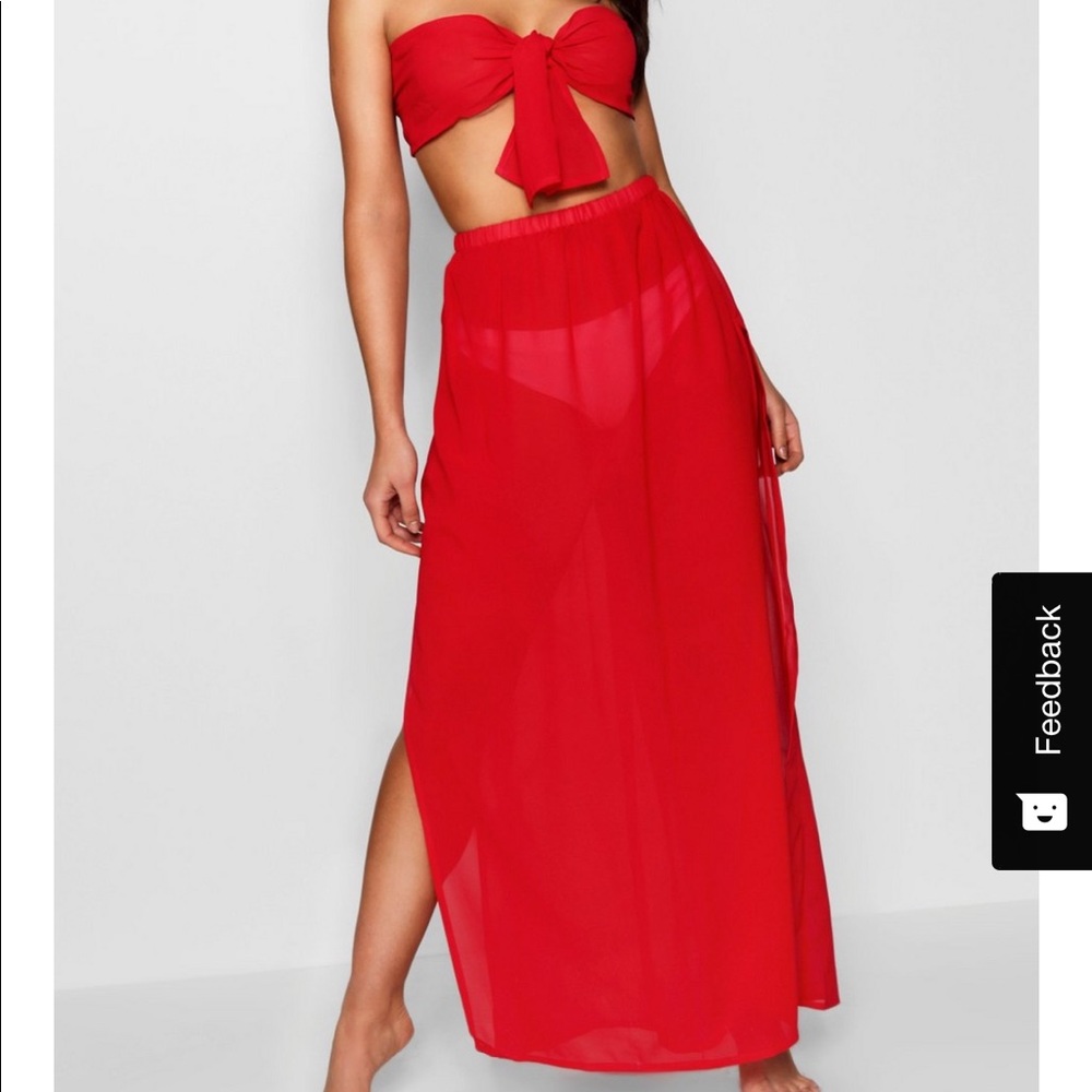 Red 2 piece beach set